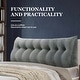 preview thumbnail 178 of 182, WOWMAX Large Reading Wedge Headboard Pillow for Bed Rest Back Support King - Cotton Grey
