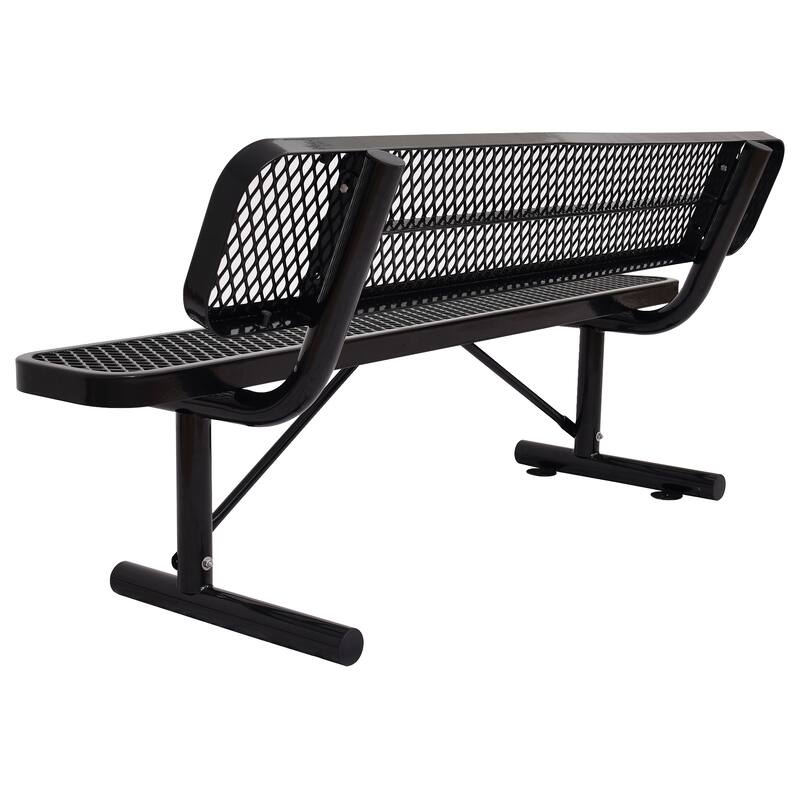 Outdoor Steel Bench With Backrest