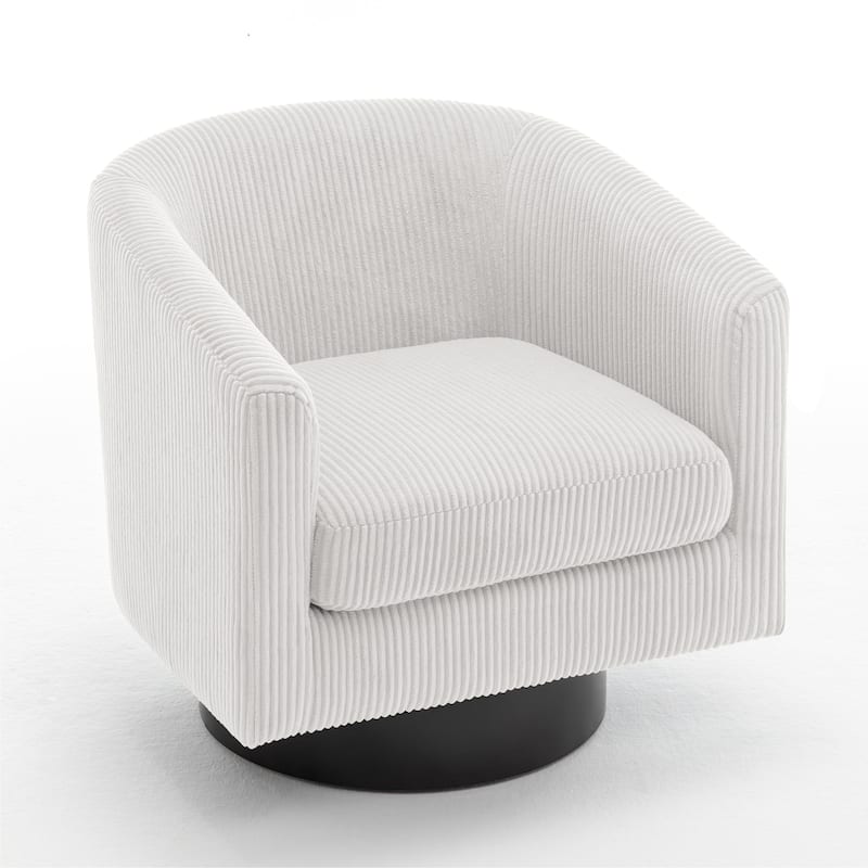 Modern 360° Swivel Corduroy Accent Chair Barrel Armchair