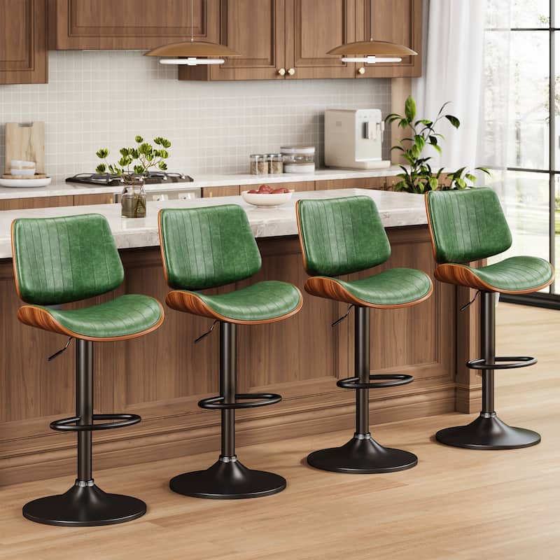 Swivel Adjustable Height Counter Stools, Bar Stools with Backs - 20" W X 18"D X 24-33" H