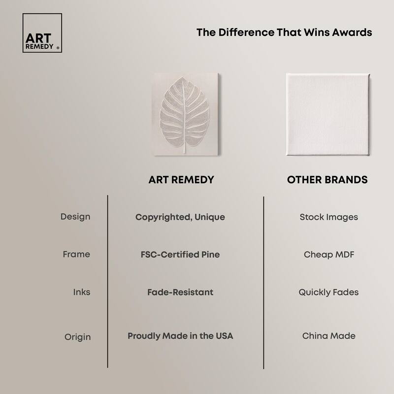 Linen Leaf I Canvas by Art Remedy, Gallery Wrapped