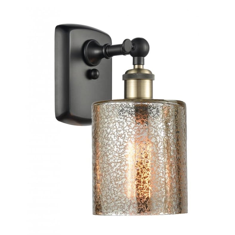 Innovations Lighting Cobbleskill 9" Tall Bathroom Sconce - Black Antique Brass / Mercury