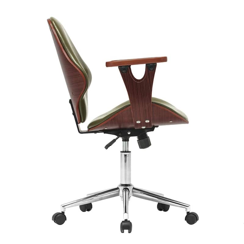 Lillian Faux Leather Mid-Century Office Chair with Chrome Base