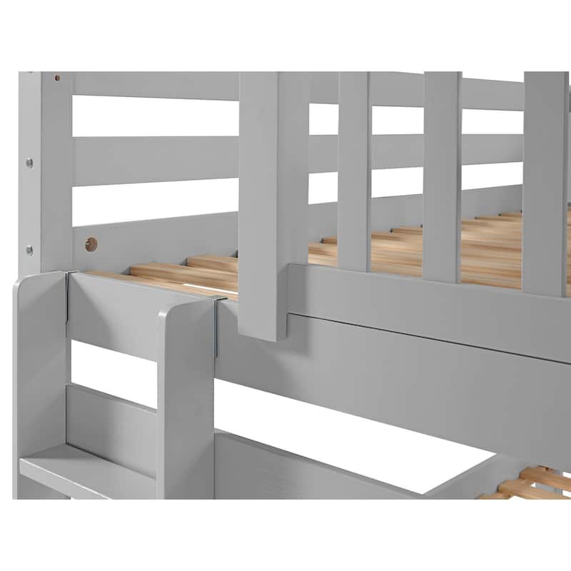 Taylor & Olive Trillium Twin over Twin Bunk Bed with End Ladder