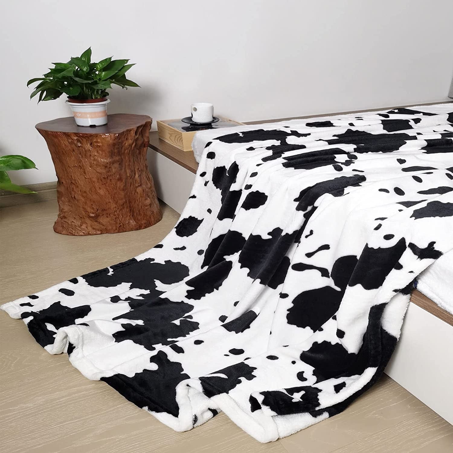 Cowhide fleece blanket outlet