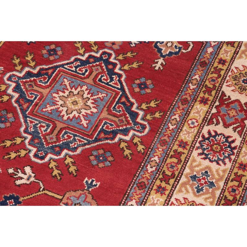 Bohemian Kazak Gavin Red/Beige Wool Rug - 5'8'' x 7'9''