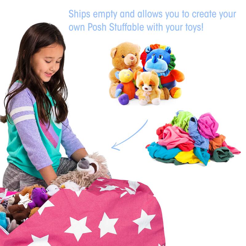 Kids Bean Bag Chair Cover Stuffed Animal Storage or Toy Organizer