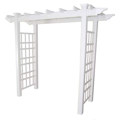 DuraTrel 96" W x 47" W Newcastle White Vinyl Arbor