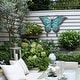 preview thumbnail 1 of 6, Blue Butterfly Glass and Metal Outdoor Wall Decor