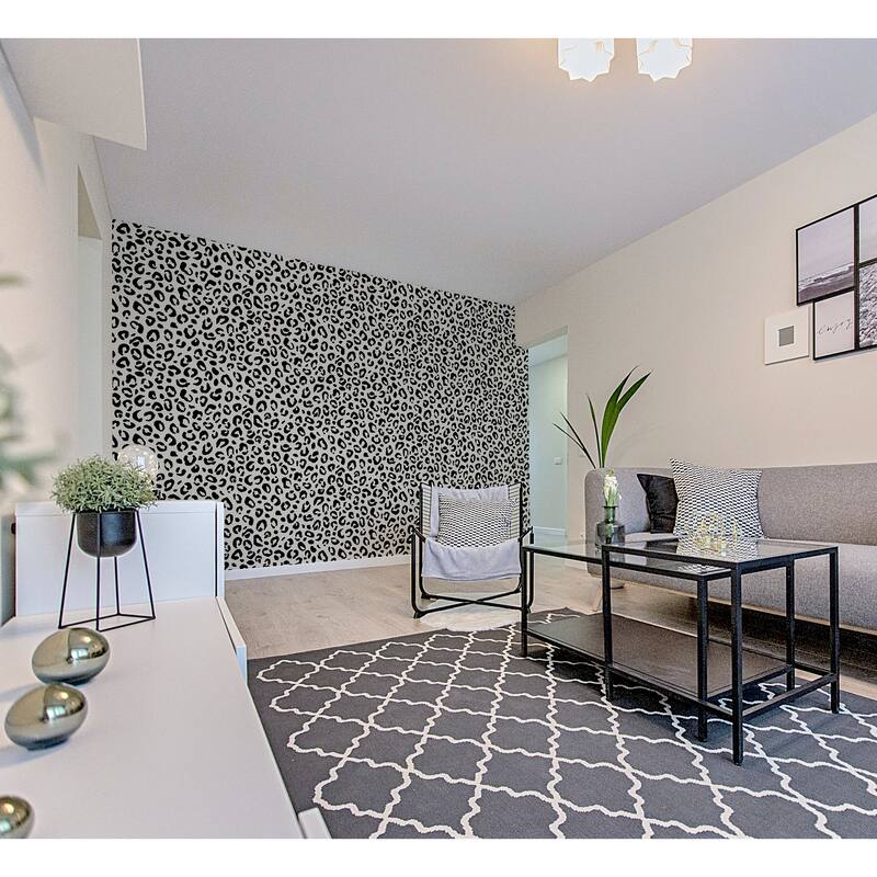 Arthouse Dinah Black Leopard Print Wallpaper