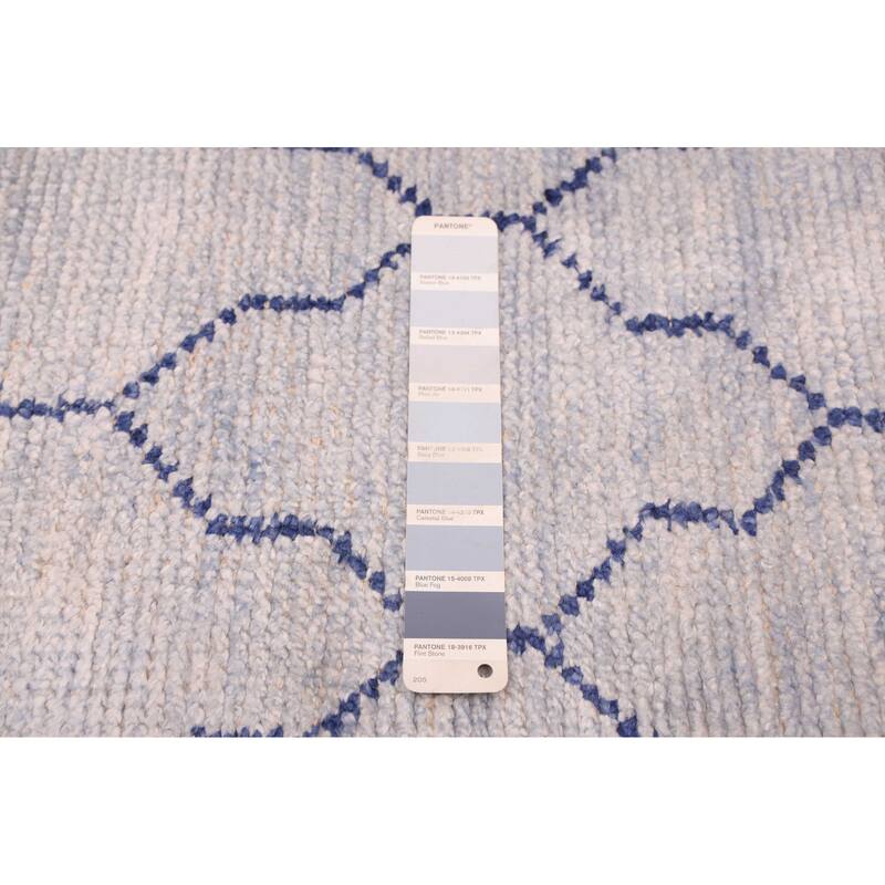 ECARPETGALLERY Hand-knotted Tangier Light Denim Blue Silk Rug - 4'11 x 7'9