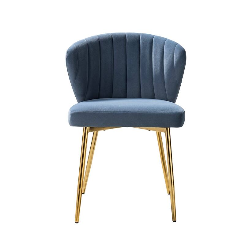 Aruna 20" Modern Velvet Tufted Back Accent Chair with Metal Legs by HULALA HOME