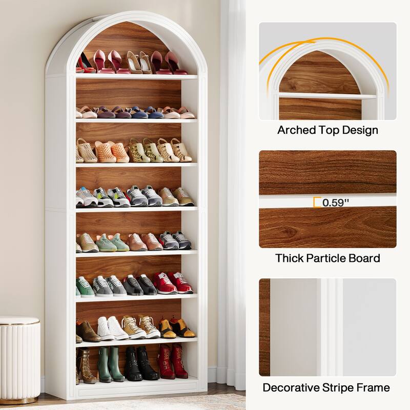 Tall Shoe Storage Cabinet, Freestanding Shoe Organizer