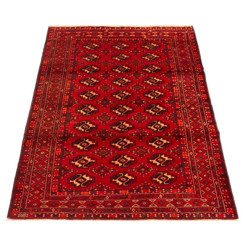 Teimani Red Rug 3'9" x 6'7" - 3'9 x 6'7