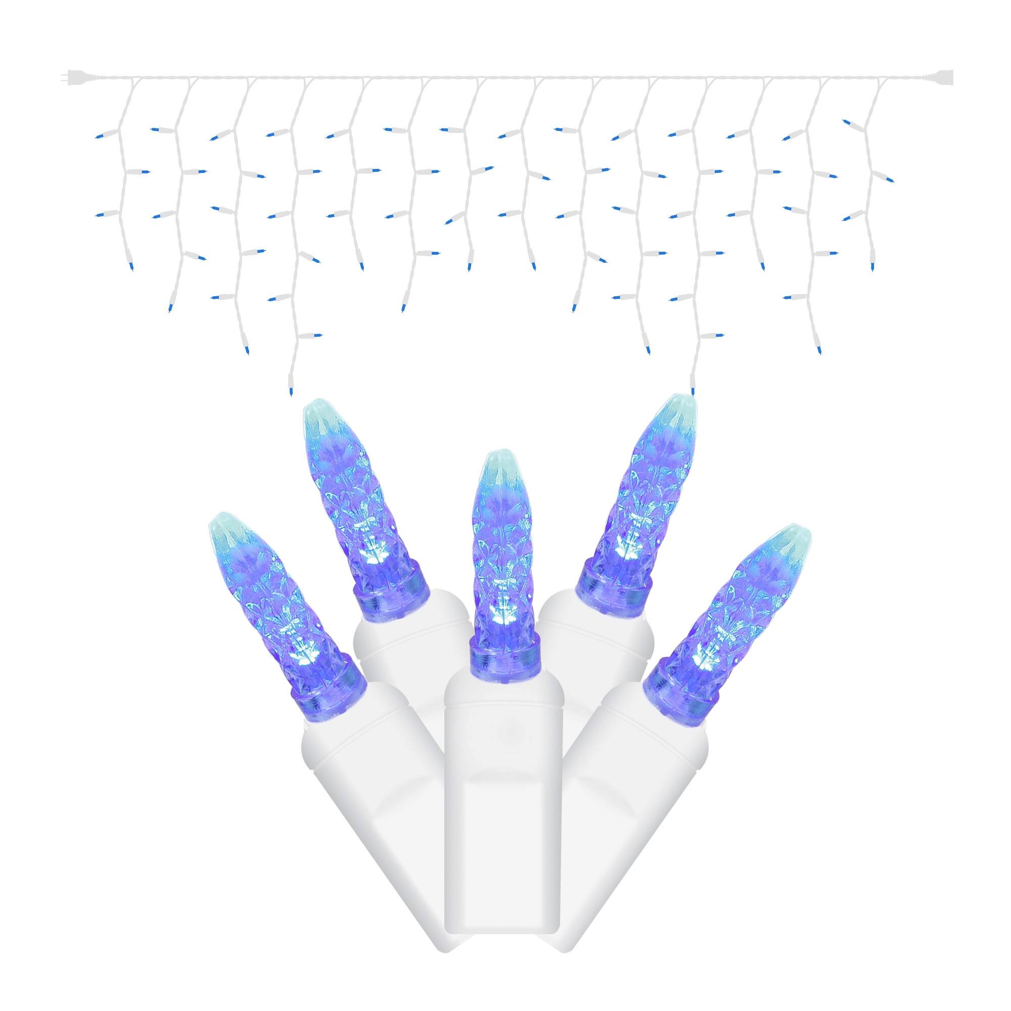 Set of 70 Blue Commercial Grade LED M5 Twinkle Icicle Christmas Lights