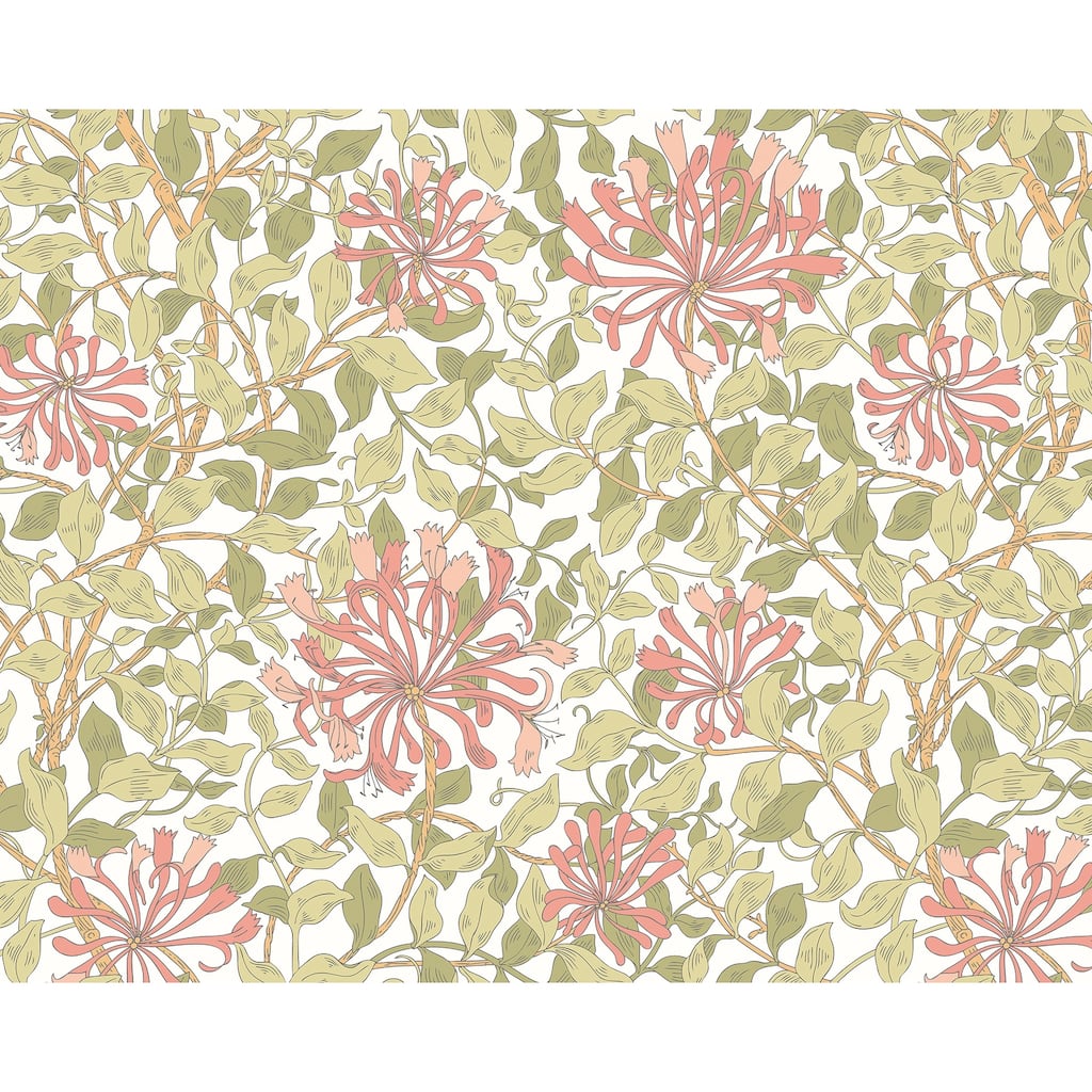 Brewster Origin Murals Honeysuckle Pink Wall Mural - N/A