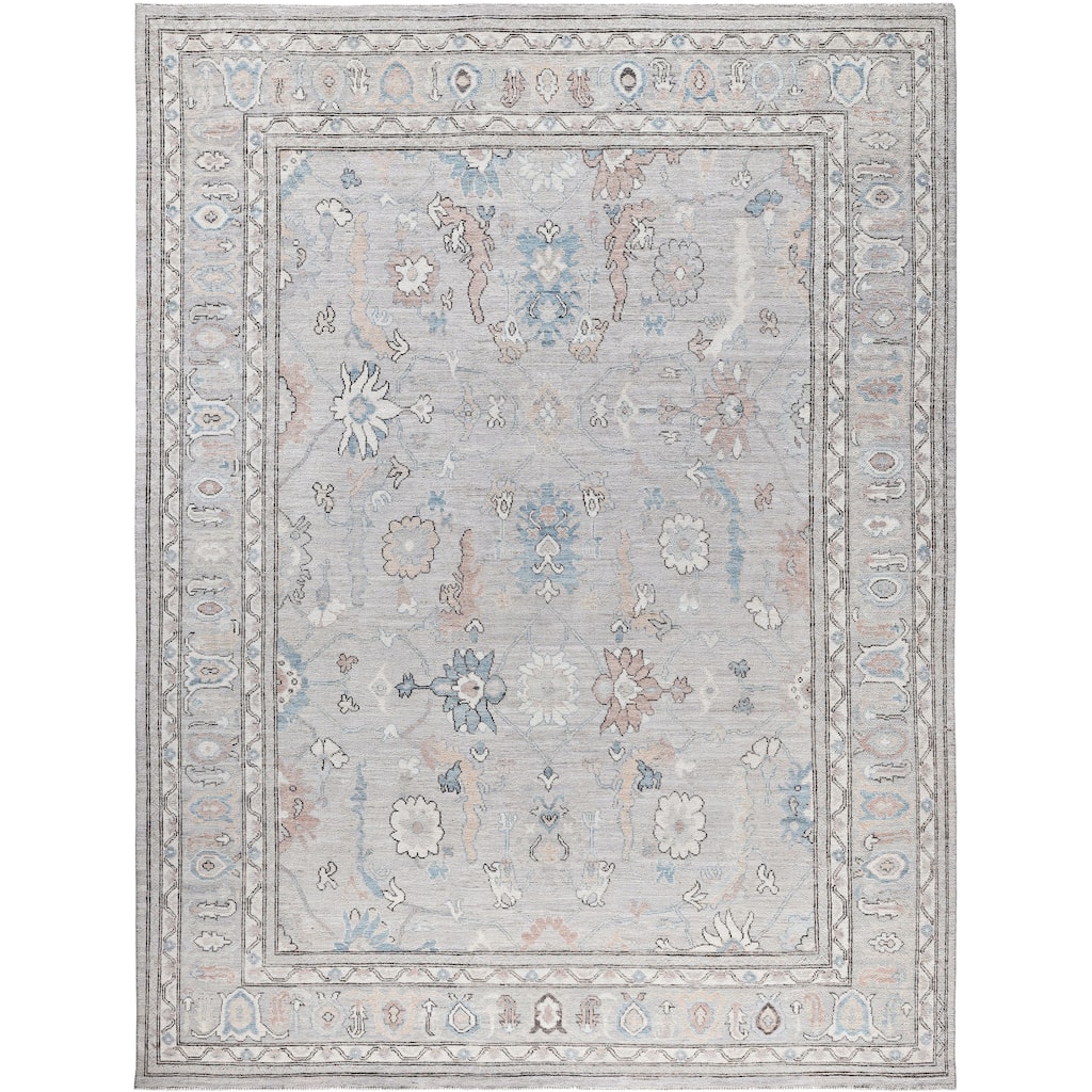 Oushak One-of-a-Kind Hand-Knotted Area Rug - Gray - 8' 11" x 11' 10"