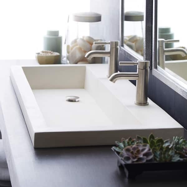 Trough 48 Inch Nativestone Undermount Drop In Double Bathroom Sink 48 X 19 X 5 Overstock 18235332 Shop wayfair for the best double faucet trough sink. trough 48 inch nativestone undermount
