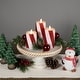 preview thumbnail 2 of 4, LED Flameless Flickering Candy Cane Wax Pillar Christmas Candles - 6" - Set of 3