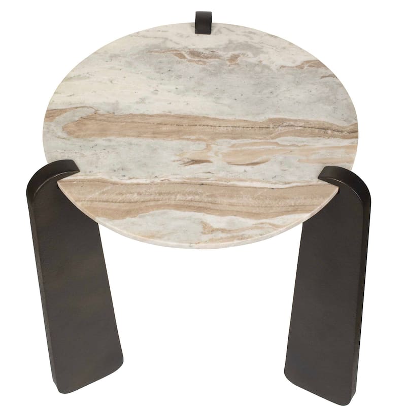 Uttermost Talud Modern Marble Side Table - 24.00" W x 24.00" H x 24.00" D