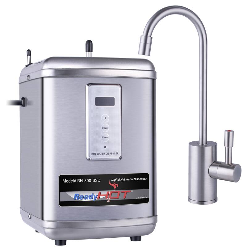 Instant Hot Water Dispenser with Single Handle Brushed Nickel Faucet - Hot Only - Brushed Nickel