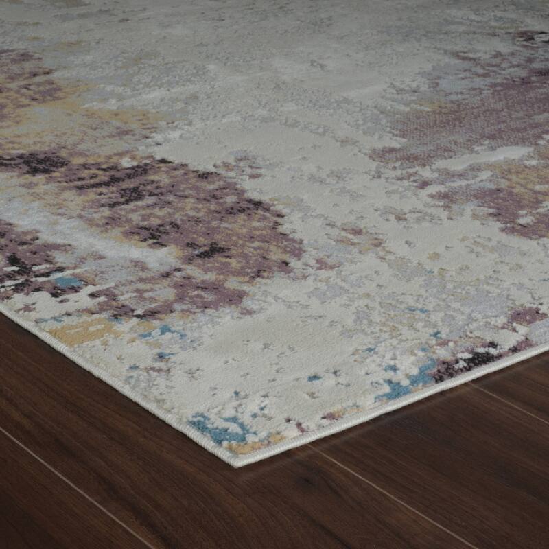 Biko Distressed Abstract Modern Stain Resistant Woven Durable Area Rug By HomeRoots