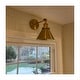 preview thumbnail 5 of 12, Industrial Brass Wall Sconce with Metal Cone Shade