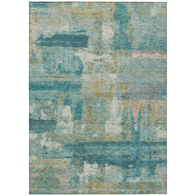 Machine Washable Indoor/Outdoor Contemporary Chantille Rug