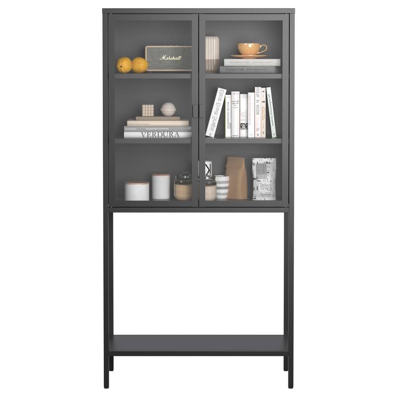 Tall Bookcase Modern Bookshelf Cabinet for Home Office, Living Room