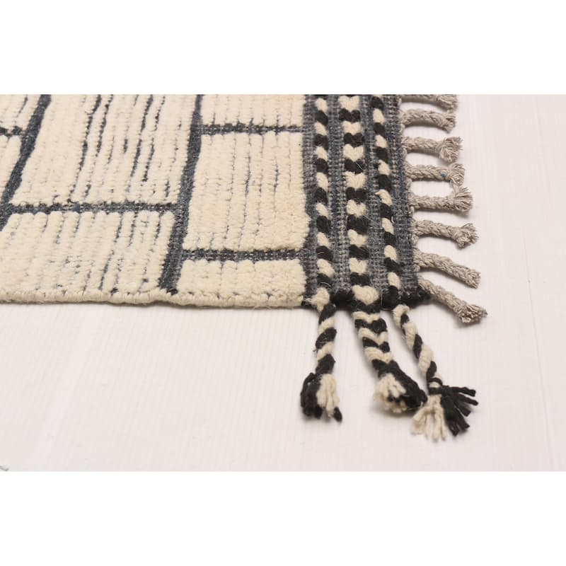 ECARPETGALLERY Hand-knotted Pak Finest Marrakesh Cream Wool Rug - 8'10 x 12'6
