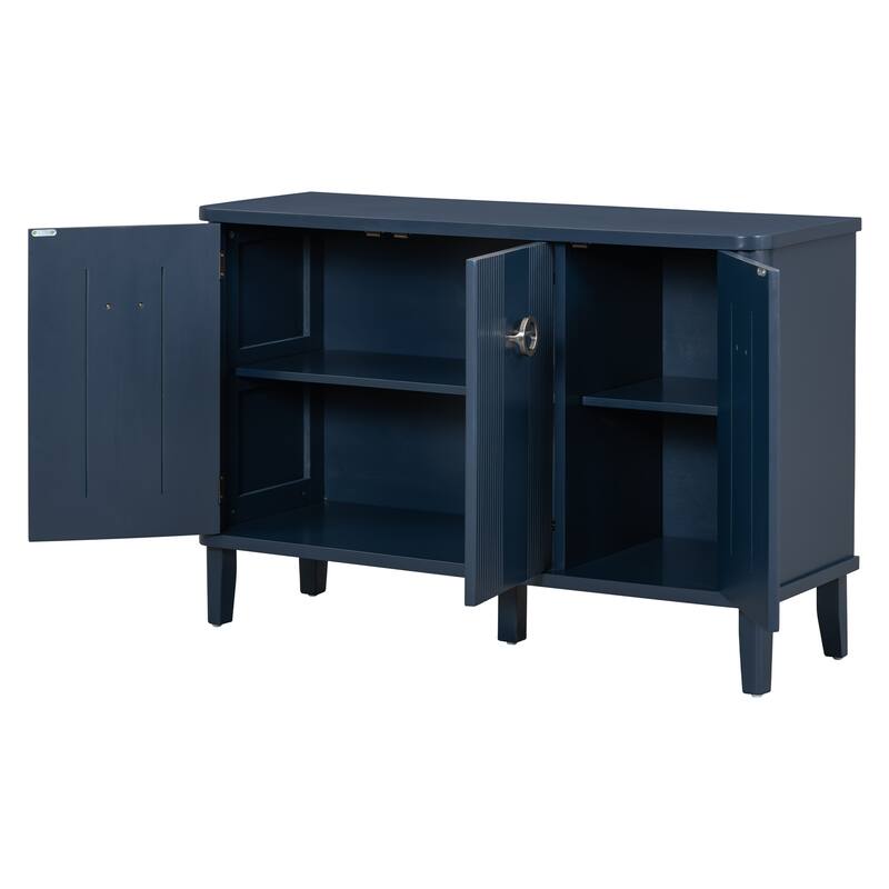 Elegant Solid Wood Cabinet with MDF Frame and Three Acacia Solid Doors, Perfect for Living Room, Study, and Hallways