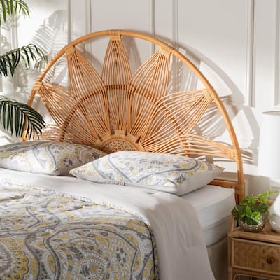 Jasmine Modern Bohemian Natural Rattan Standalone Headboard