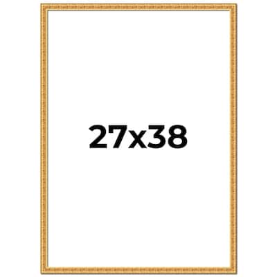 27x38 Frame Gold Real Wood Picture Frame Width 1 inches | Interior