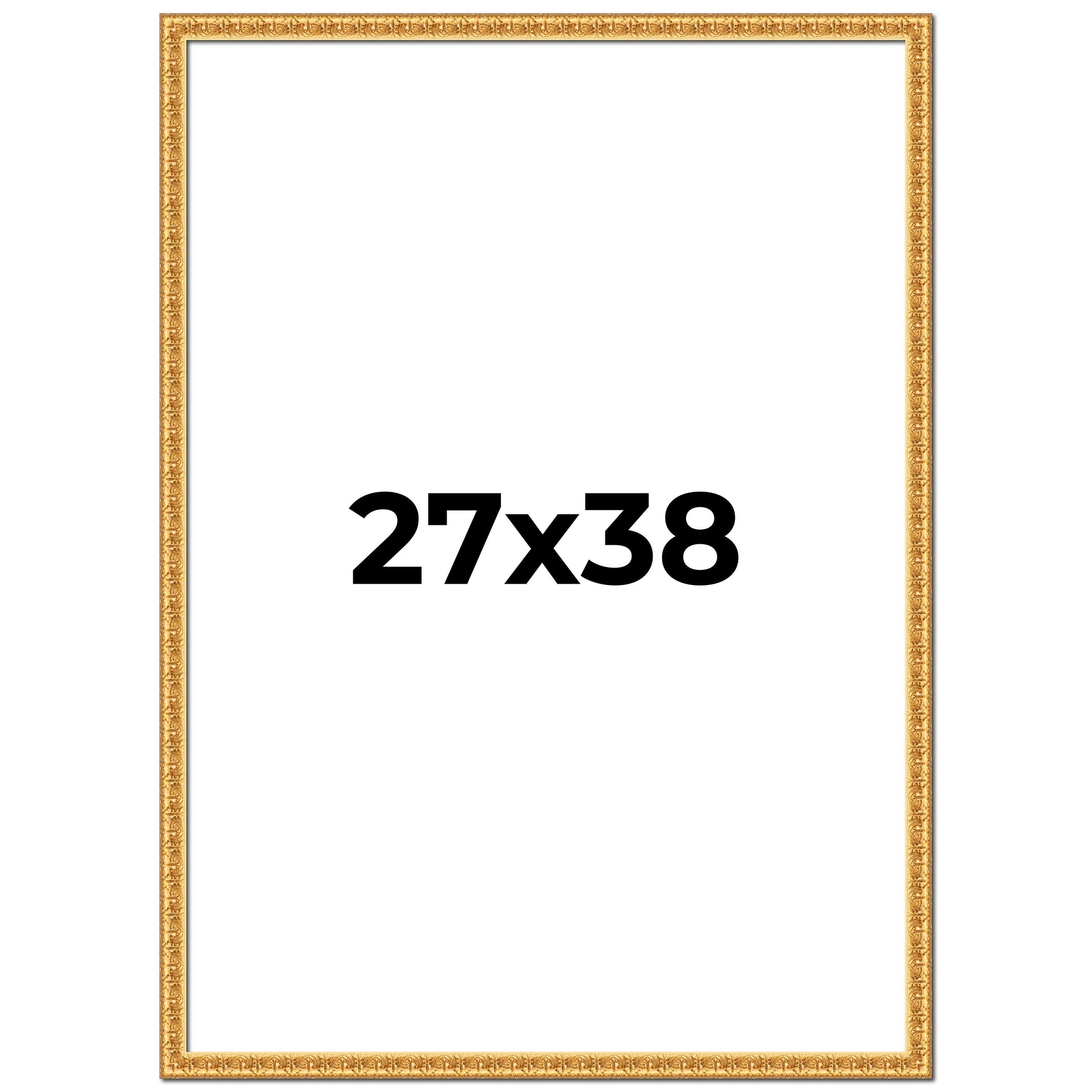 27x38 Frame Gold Real Wood Picture Frame Width 1 inches | Interior