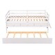 preview thumbnail 17 of 33, Elegant Low Loft Bed Twin Size with Trundle, Full Safety Fence, Climbing ladder and Storage Drawers, Solid & Sturdy, White