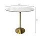 preview thumbnail 14 of 21, LeisureMod Verve 48" Round Bar Dining Table with Sintered Stone TableTop and Brushed Gold Base for Kitchen & Dining Room