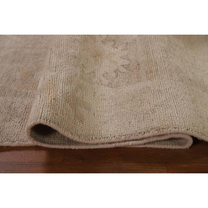 Floral Oushak Turkish Runner Rug Hand-knotted Oriental Wool Carpet - 2'8"x 9'0"