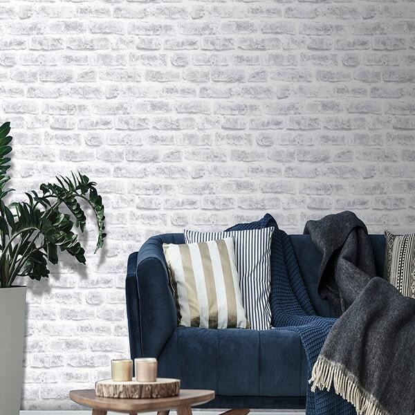 Transform Industrial Brick White Peel and Stick Wallpaper - On ...