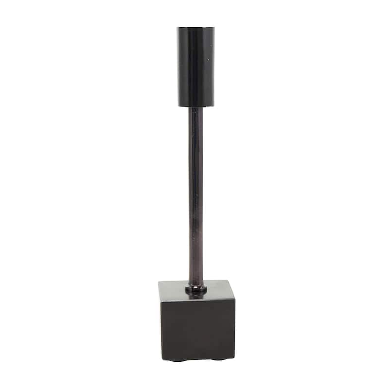 Silver or Black Aluminum Slim Candle Holder with Black Block Bases (Set of 2)
