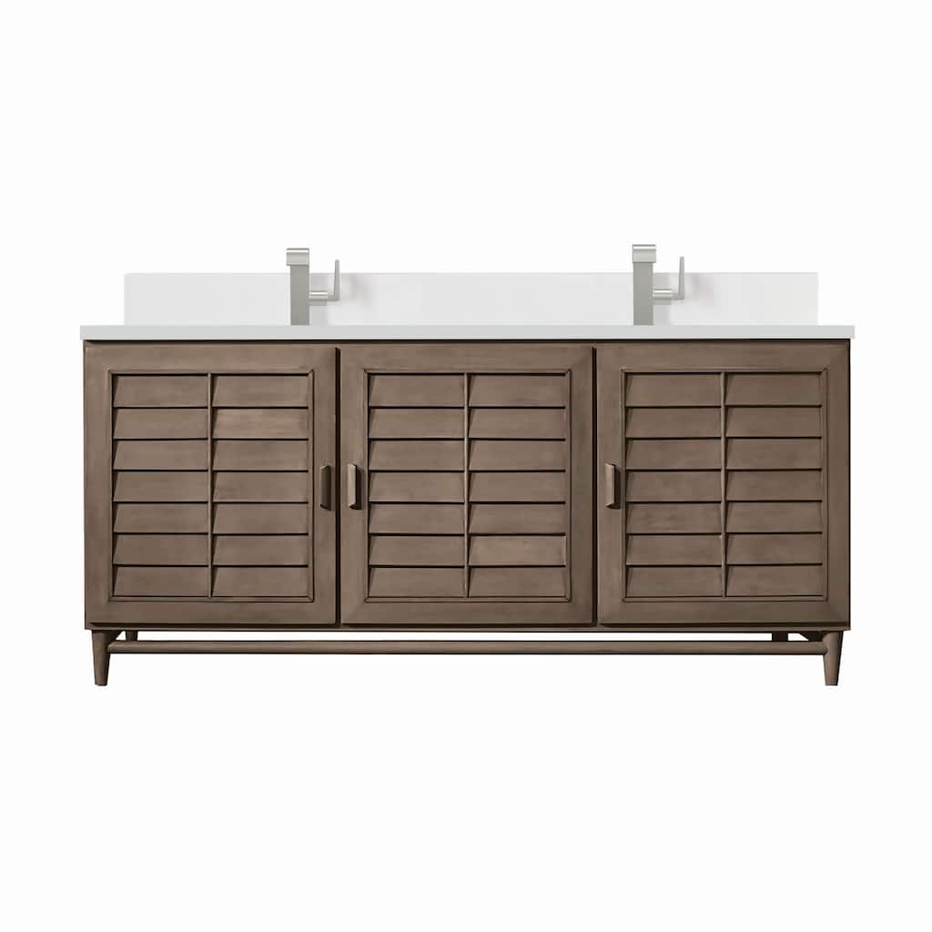 James Martin Vanities 620-V72-1WZ Portland 72" Double Basin Wood