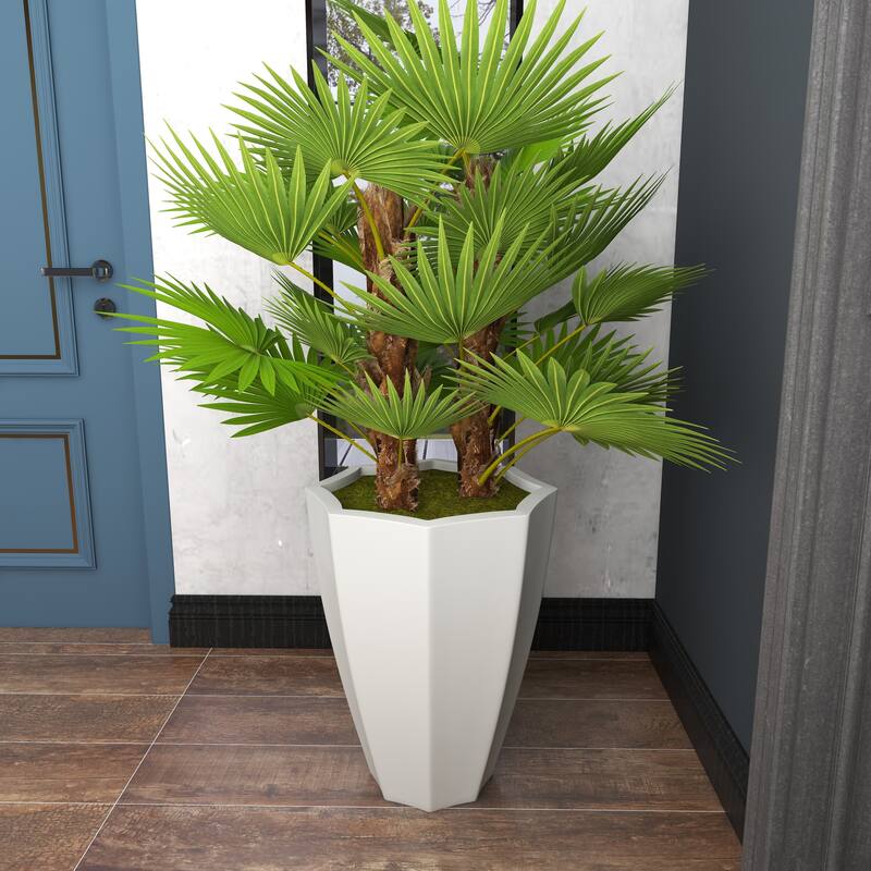 White Fiberglass Contemporary Artificial foliage - 35"L x 33"W x 54"H