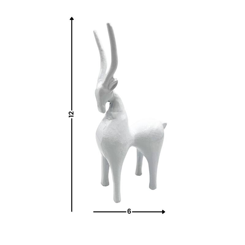 12 Inch Tall Decorative Handmade Aluminum Goat Sculpture - 6 x 3 x 12 in