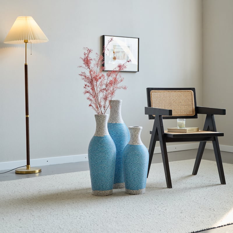 Set of 3 Classic Artificial Decorative Desktop Floor Vases