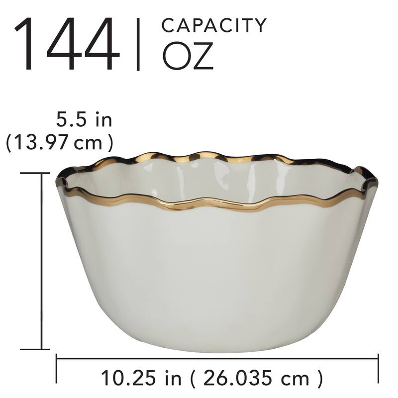 Certified International Regency Gold 144 oz. Deep Bowl 10.5" x 5.5" - 10.25" Diam x 5.5"