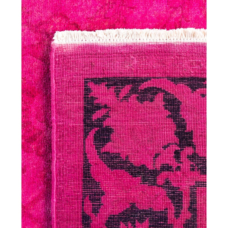 Overdyed One-of-a-Kind Hand-Knotted Area Rug - Pink - 4' 0" x 6' 1"