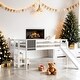 preview thumbnail 17 of 43, Novel Design Full size Loft Bed Wood Bed with Slide, Stair and Chalkboard