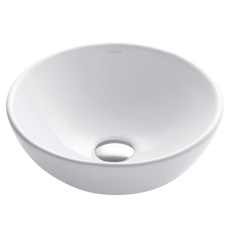 Kraus Elavo 13-27/40" Vitreous China Vessel Bathroom Sink - White