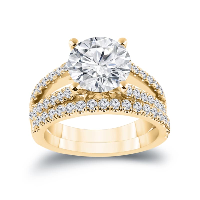 Auriya 2 5/8ctw Round Diamond Engagement Ring Set 14k Gold