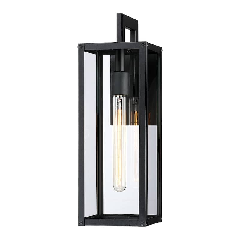 Forti 18.5"H 1-Light Black Outdoor Wall Sconce Lantern Light - 18.5"H