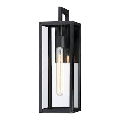 Forti 18.5"H 1-Light Black Outdoor Wall Sconce Lantern Light